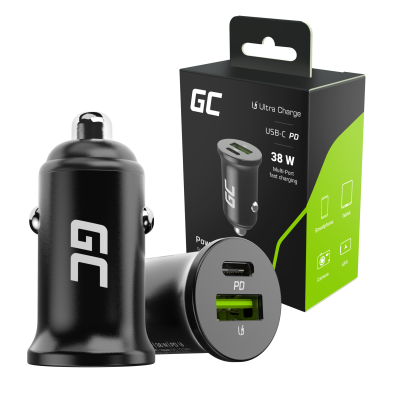 Green Cell automanas ldtjs 38W GC PowerRide Nano38 ar USB-C USB-A baroanas padevi un Ultra Ch